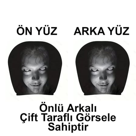 Korkunç Kız Çift Taraflı Dekoratif Oto Başlık Kılıfı/Maske 5'li