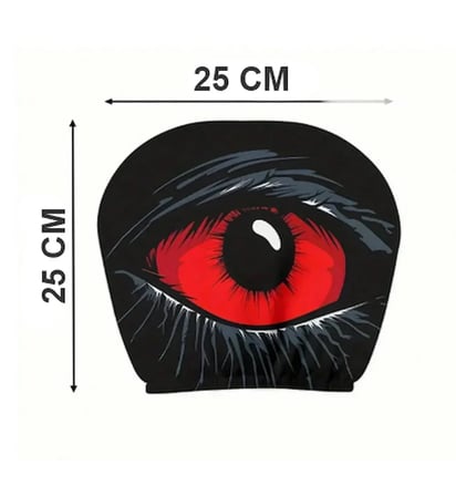 Kırmızı Göz Çift Taraflı Dekoratif Oto Başlık Kılıfı/Maske 2'li