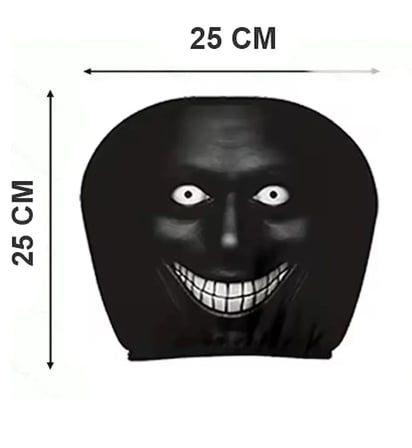 Korkunç Yüz-2 Çift Taraflı Dekoratif Oto Başlık Kılıfı/Maske 2'li