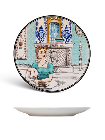Jane Austen Porselen Pasta Tabağı