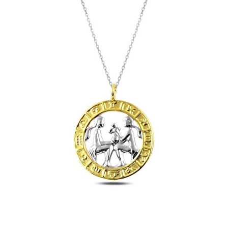​Gümüş Gold İkizler Burcu Kolye 