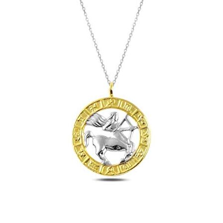 ​Gümüş Gold Yay Burcu Kolye 