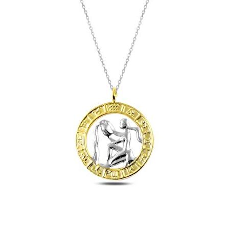 ​Gümüş Gold Kova Burcu Kolye 