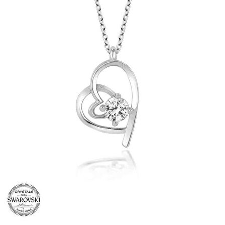 Swarovski Taşlı Gümüş Ayyıldız Bayan Kolye