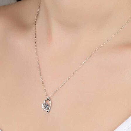 Swarovski Taşlı Gümüş Ayyıldız Bayan Kolye