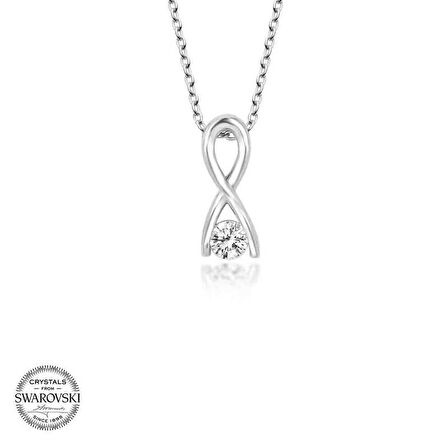 Swarovski Taşlı Gümüş Sonsuzluk Kadın Kolye