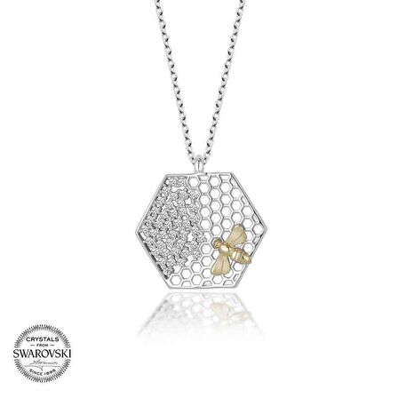 Swarovski Taşlı Gümüş Arı Kadın Kolye