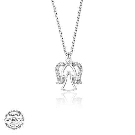 Swarovski Taşlı Gümüş Kelebek Kadın Kolye