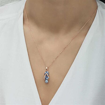 Gümüş Nazar Parmak Arası Terlik Kadın Kolye