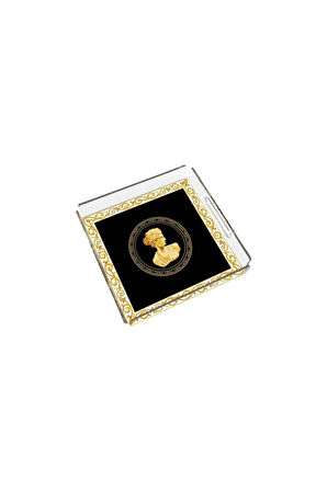 Siyah Büst Detaylı Pleksi Tepsi - 25x25cm