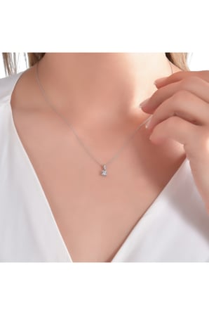 0.15 Karat Yuvarlak Kesim Tektaş Pırlanta Kolye