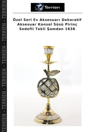 Özel Seri Ev Aksesuarı Dekoratif Aksesuar Konsol Süsü Pirinç Sedefli Tekli Şamdan 1636