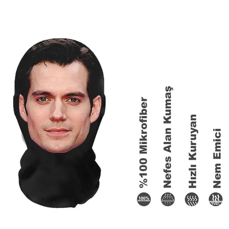 Superman Henry Cavill 3 Boyutlu Nefes Alabilen Ünlü Maskesi