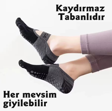 Beş Parmaklı Yoga/Pilates Çorabı (Kaydırmaz)