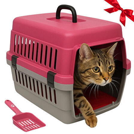 Beylini Kedi Köpek Evcil Hayvan Taşıma Kutusu Yumuşak Zeminli Portatif Seyahat Veteriner Uyumlu Hafif Evcil Hayvan Çantası Pratik Kullanımlı Evcil Hayvan Taşıyıcı Pembe 28X33X45 cm