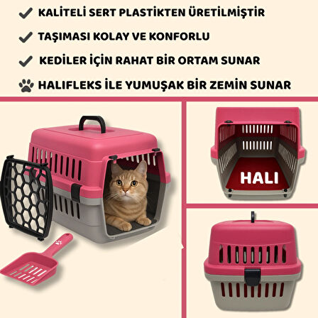 Beylini Kedi Köpek Evcil Hayvan Taşıma Kutusu Yumuşak Zeminli Portatif Seyahat Veteriner Uyumlu Hafif Evcil Hayvan Çantası Pratik Kullanımlı Evcil Hayvan Taşıyıcı Pembe 28X33X45 cm