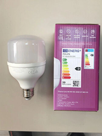 2 ADET PHILIPS TRUEFORCE CORE  20W  2700 LÜMEN 6500K BEYAZ LED LAMBA