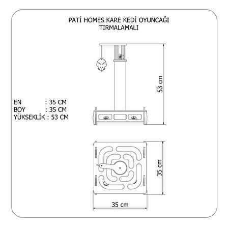 Patihomes Kare Kedi Oyuncağı Tırmalamalı