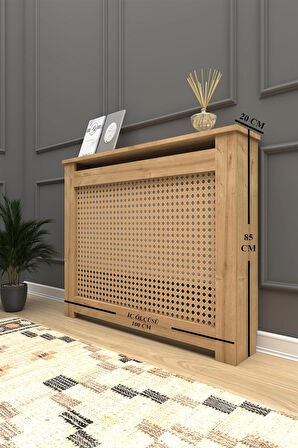 Kalorifer Petek Kapama 100 Cm (İÇ ÖLÇÜSÜ) Hazeran Desenli Mdf Safir Meşe