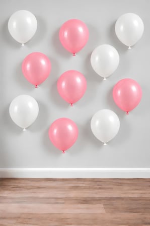 12 İnç Pembe Beyaz Balon 10 adet