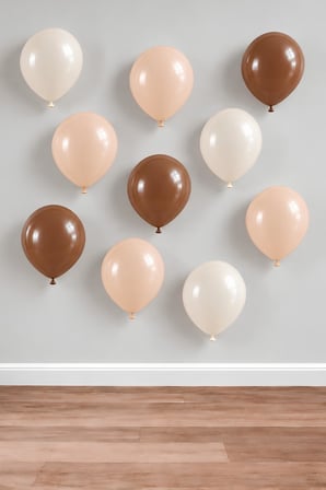 12 İnç Kahverengi-Deniz Kumu-Ten Rengi 10 Adet Balon 