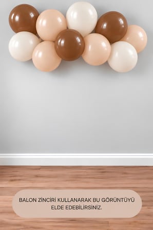 12 İnç Kahverengi-Deniz Kumu-Ten Rengi 10 Adet Balon 