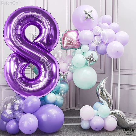 8 Sekiz Rakam Mor Folyo Balon 32