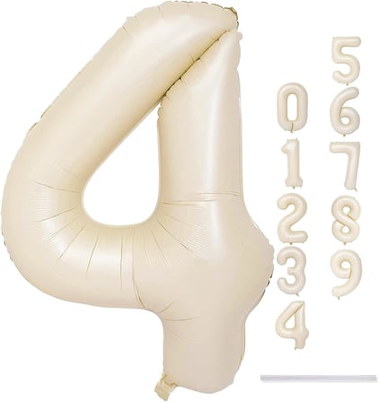 4 Rakam Krem Folyo Balon 34 inç 76-82 cm