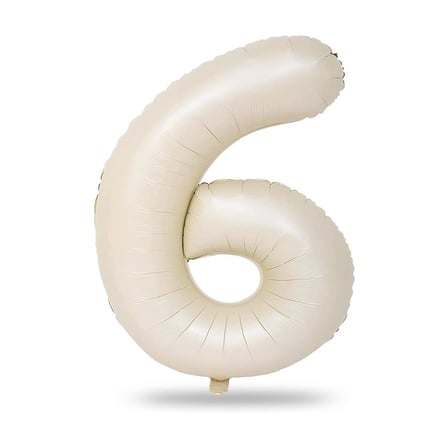 6 Rakam Krem Folyo Balon 34 inç 76-82 cm