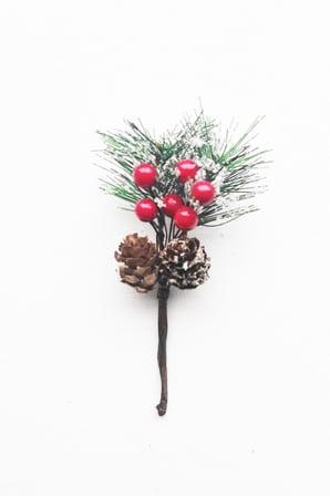 Yılbaşı Ağaç Süsü Yılbaşı Kozalaklı Kokinalı Yapay Çiçek  15 Cm