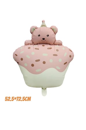 Retro Pastel Kek Folyo Balon Pembe 52.5-72.5 Cm
