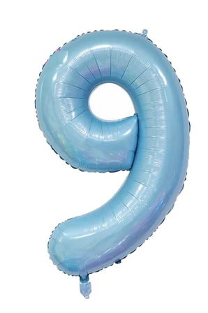 9 Rakam Bebe Mavisi Folyo Balon 32 inç 76-82 cm