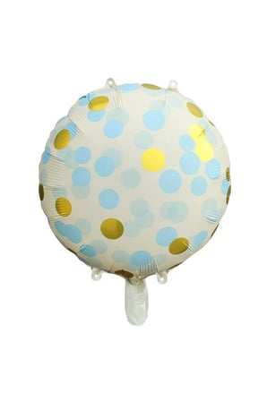 Mavi Gold Puantiyeli Yuvarlak Balon 45 Cm
