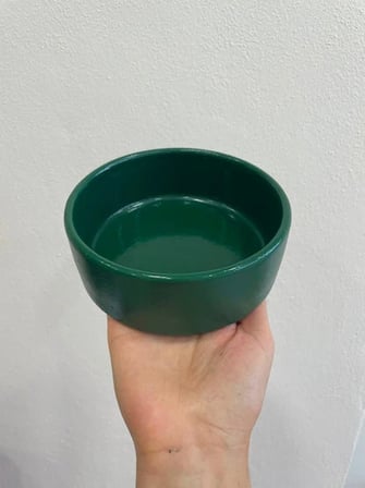 Patimalt Kase Model Beton Kedi Köpek Mama ve Su Kabı (15cm çap × 5cm) - Yeşil
