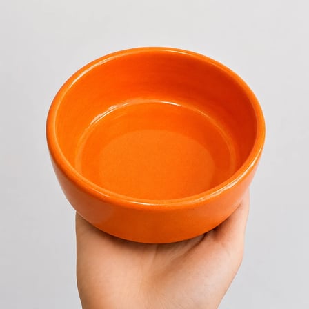 Patimalt Kase Model Beton Kedi Köpek Mama ve Su Kabı (15cm çap × 5cm) - Turuncu