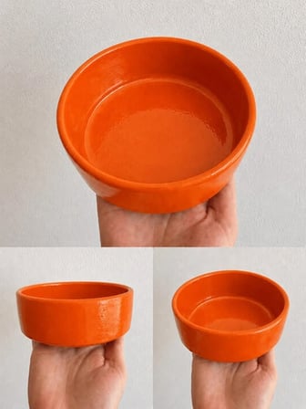 Patimalt Kase Model Beton Kedi Köpek Mama ve Su Kabı (15cm çap × 5cm) - Turuncu