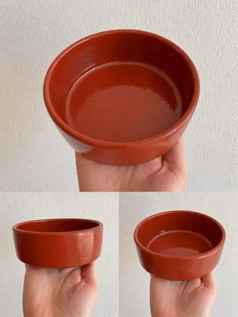 Patimalt Kase Model Beton Kedi Köpek Mama ve Su Kabı (15cm çap × 5cm) - Kiremit