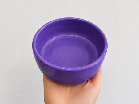 Patimalt Kase Model Beton Kedi Köpek Mama ve Su Kabı (15cm çap × 5cm) - Mor