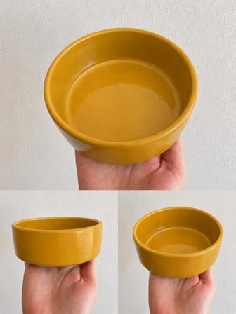 Patimalt Kase Model Beton Kedi Köpek Mama ve Su Kabı (15cm çap × 5cm) - Bronz