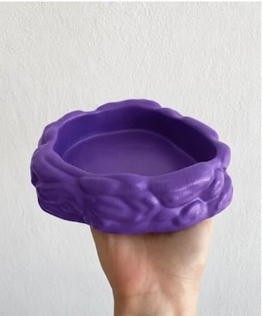 Patimalt Eko Form Model Beton Kedi Köpek Mama ve Su Kabı (16cm*16cm*5.5cm) - Mor