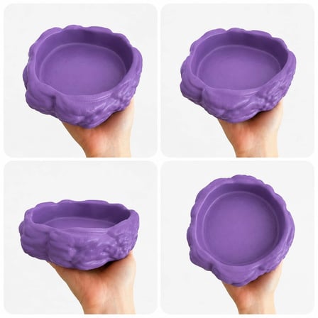 Patimalt Eko Form Model Beton Kedi Köpek Mama ve Su Kabı (16cm*16cm*5.5cm) - Mor