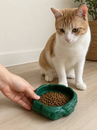 Patimalt Eko Form Model Beton Kedi Köpek Mama ve Su Kabı (16cm*16cm*5.5cm) - Yeşil