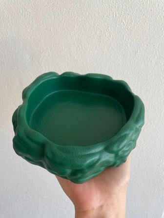 Patimalt Eko Form Model Beton Kedi Köpek Mama ve Su Kabı (16cm*16cm*5.5cm) - Yeşil