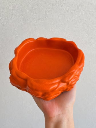 Patimalt Eko Form Model Beton Kedi Köpek Mama ve Su Kabı (16cm*16cm*5.5cm) - Turuncu