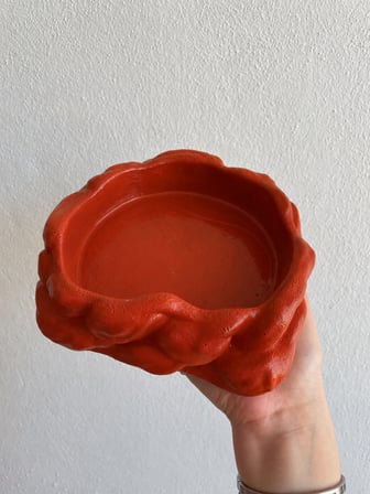 Patimalt Eko Form Model Beton Kedi Köpek Mama ve Su Kabı (16cm*16cm*5.5cm) - Kiremit