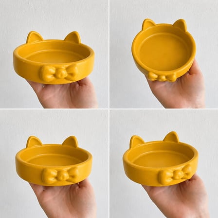 Patimalt Papyon Model Beton Kedi Köpek Mama ve Su Kabı 16 cm çap - Bronz