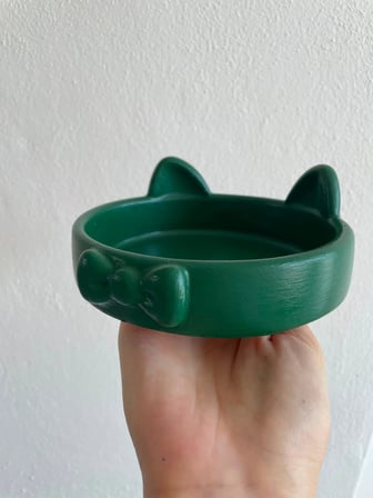 Patimalt Papyon Model Beton Kedi Köpek Mama ve Su Kabı 16 cm çap - Yeşil