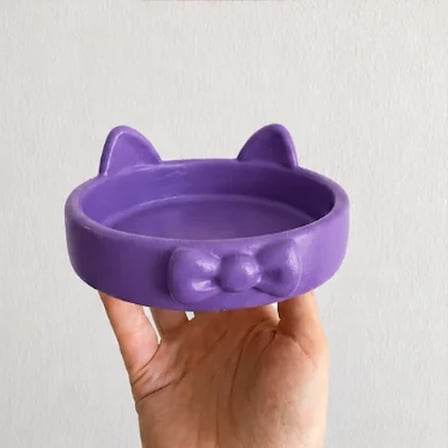 Patimalt Papyon Model Beton Kedi Köpek Mama ve Su Kabı 16 cm çap - Mor
