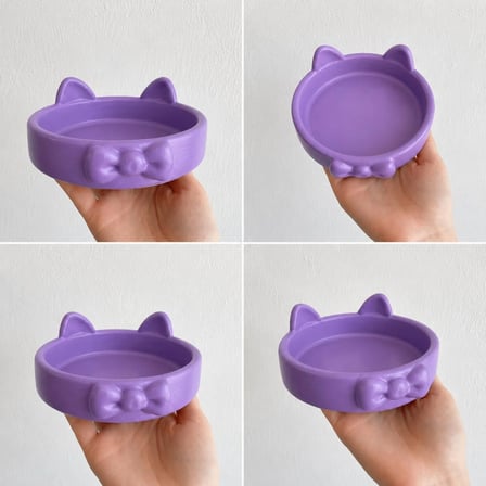 Patimalt Papyon Model Beton Kedi Köpek Mama ve Su Kabı 16 cm çap - Mor