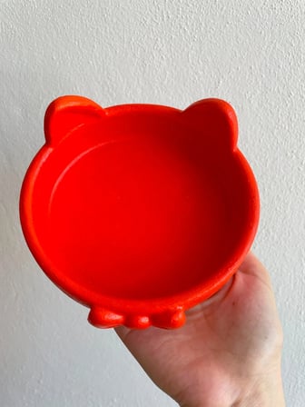 Patimalt Papyon Model Beton Kedi Köpek Mama ve Su Kabı 16 cm çap - Turuncu